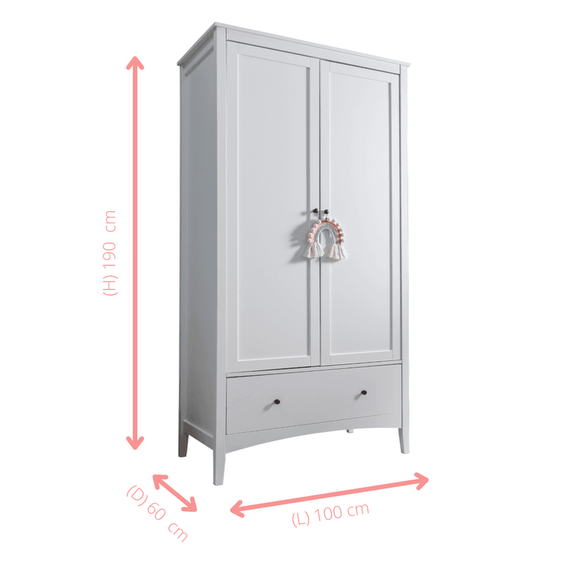 Tobie Wardrobe in White by N N Noa Nani