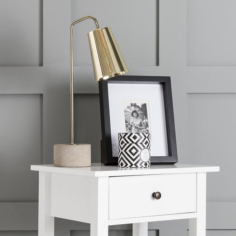 Trend Bedside Cabinet with Drawer in Classic White