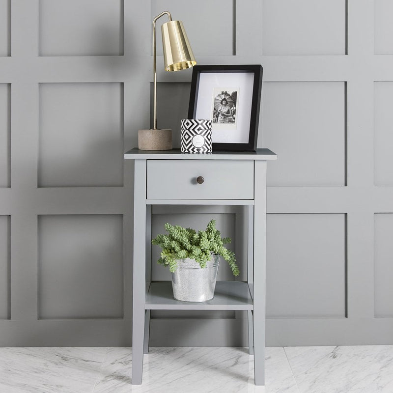 Trend Bedside Cabinet with Drawer in Silk Grey