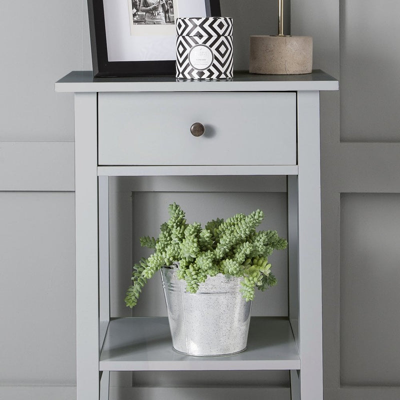 Trend Bedside Cabinet with Drawer in Silk Grey