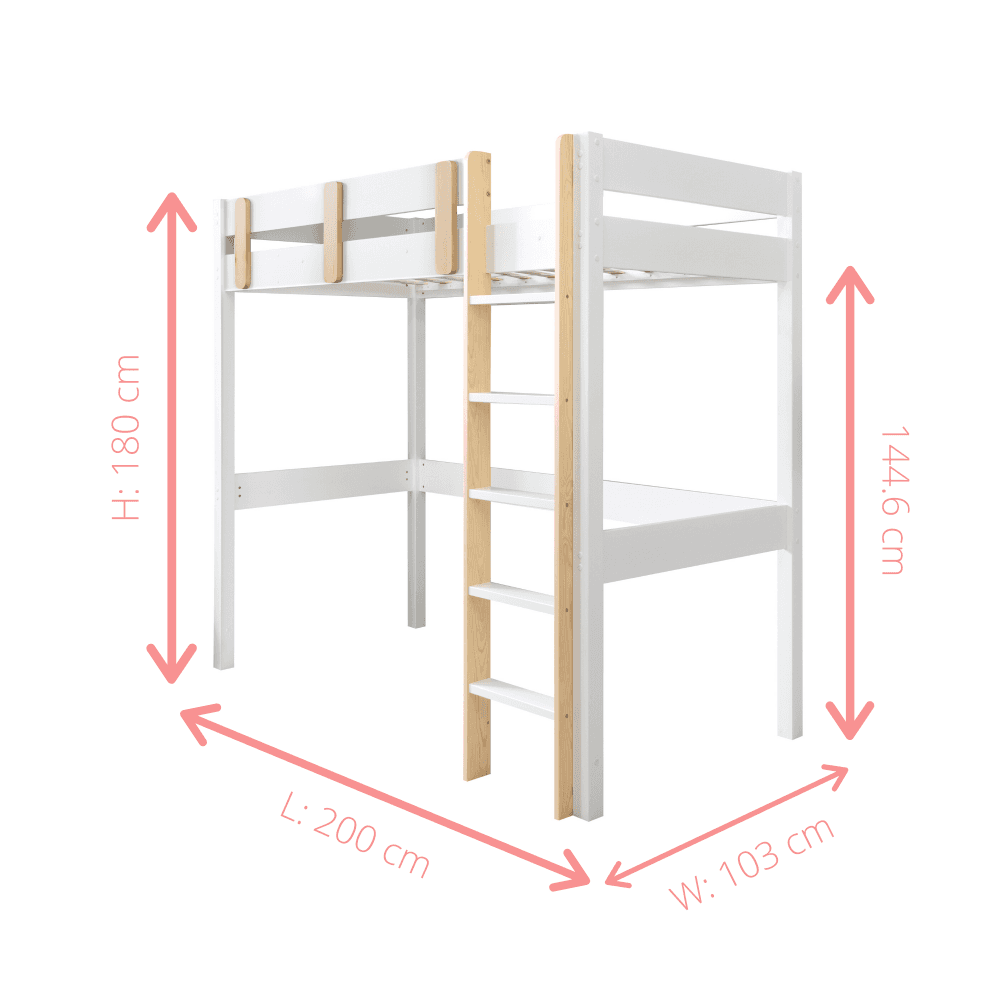 Wooden High Sleeper Bed Una Bunk Bed With Spacesaver Pull Out Trundle ...