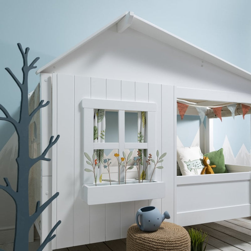 Window & Flower Trough Accessory for Treehouse Bed in White