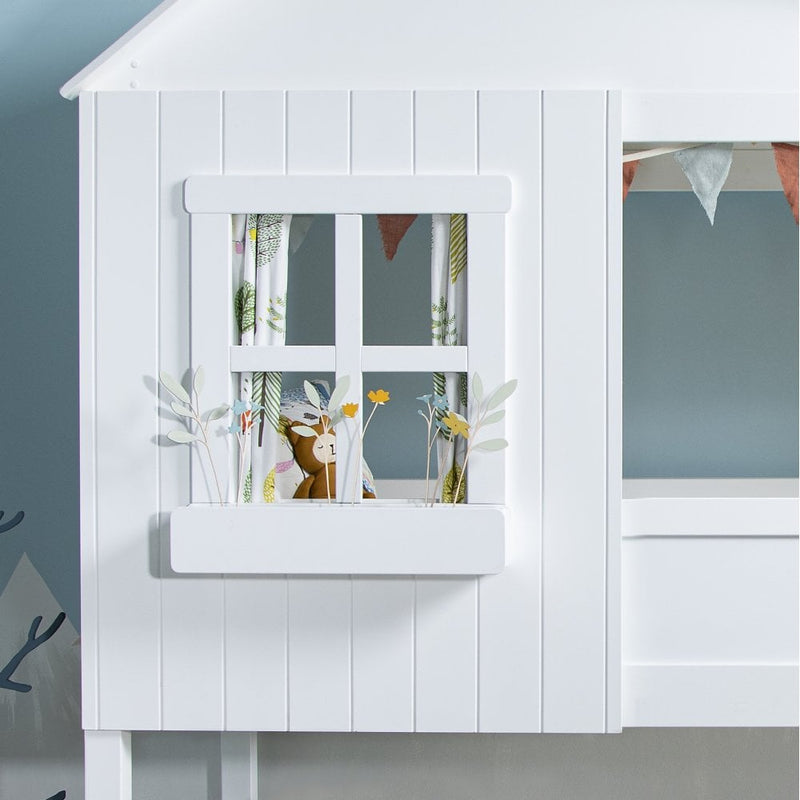 Window & Flower Trough Accessory for Treehouse Bed in White