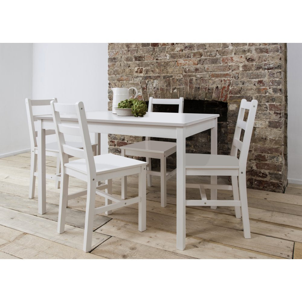 Annika Dining Table With 4 Chairs In White Noa Nani