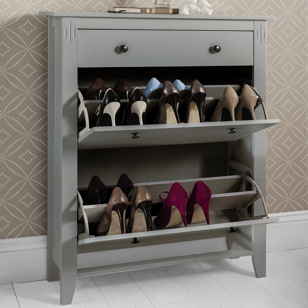 Cotswold Shoe Storage Unit In Silk Grey Shoe Cabinet Furniture