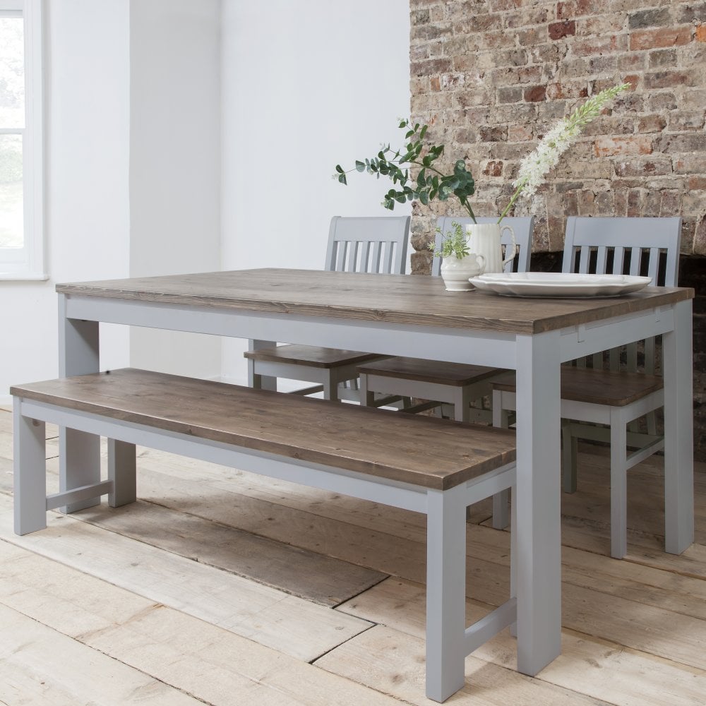 Hever Dining Table with 5 Chairs and Bench in Grey | Nöa & Nani