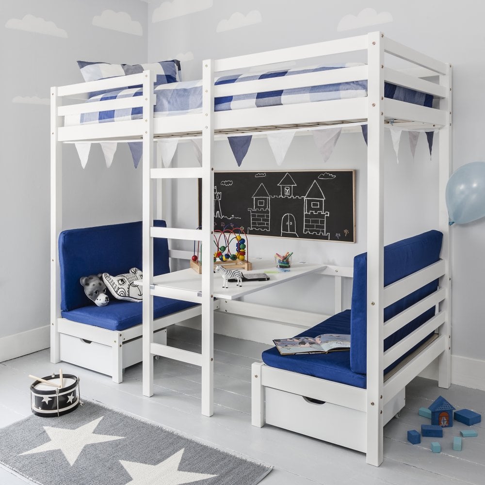 Max Bunk Bed With Table And Sleep Centre Blue Cushions Max Bunk Bed With Table And Sleepcentre Blue Cushions