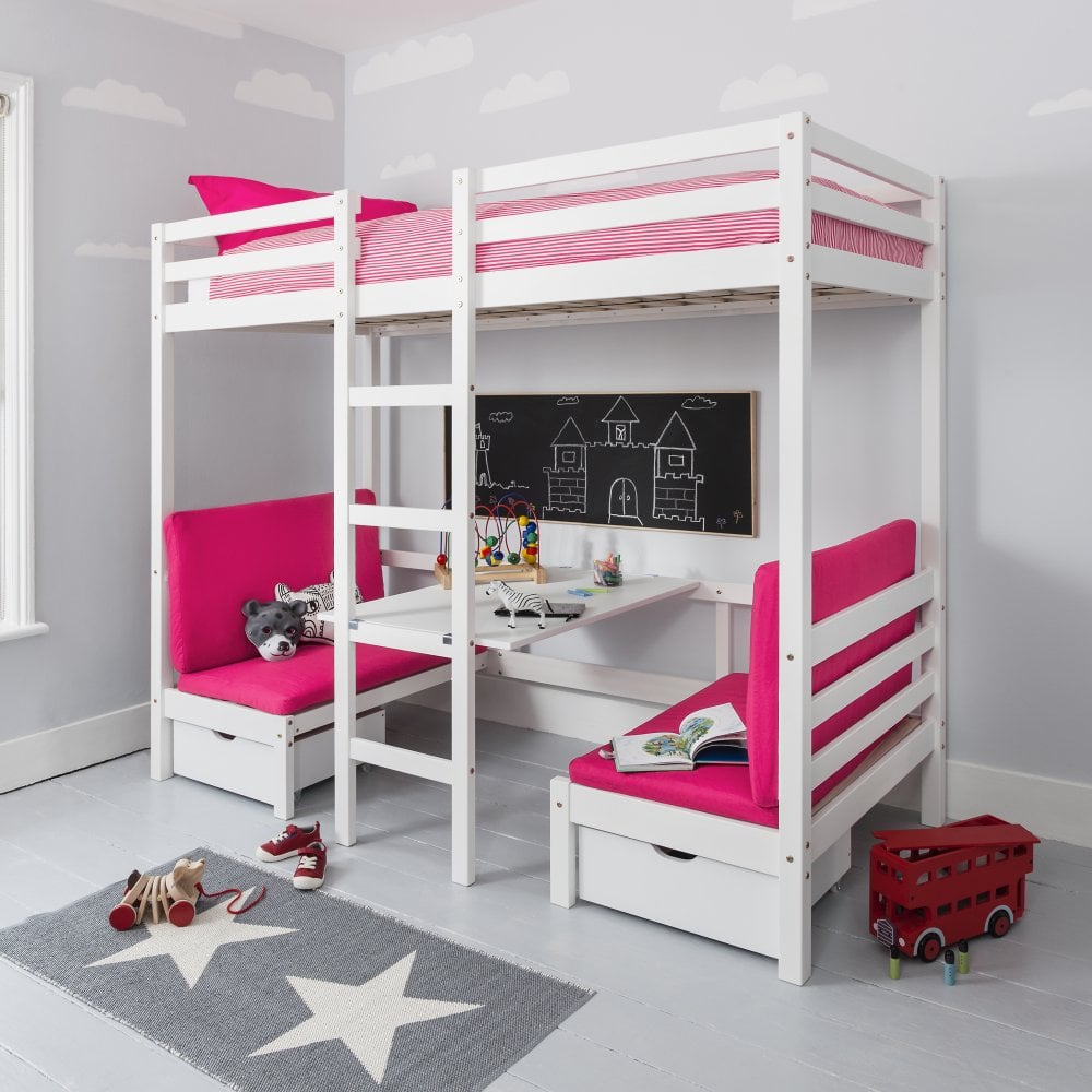 bunk beds with table