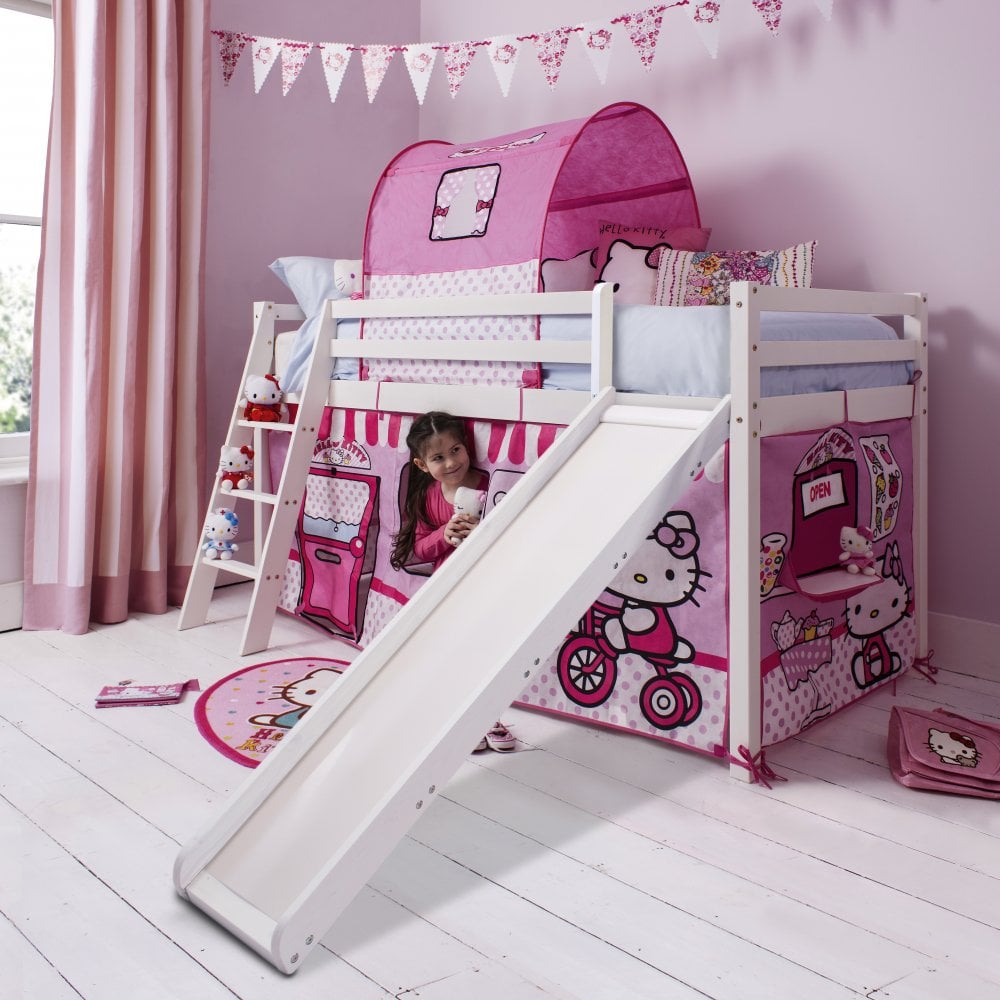 bunk bed with slide and storage