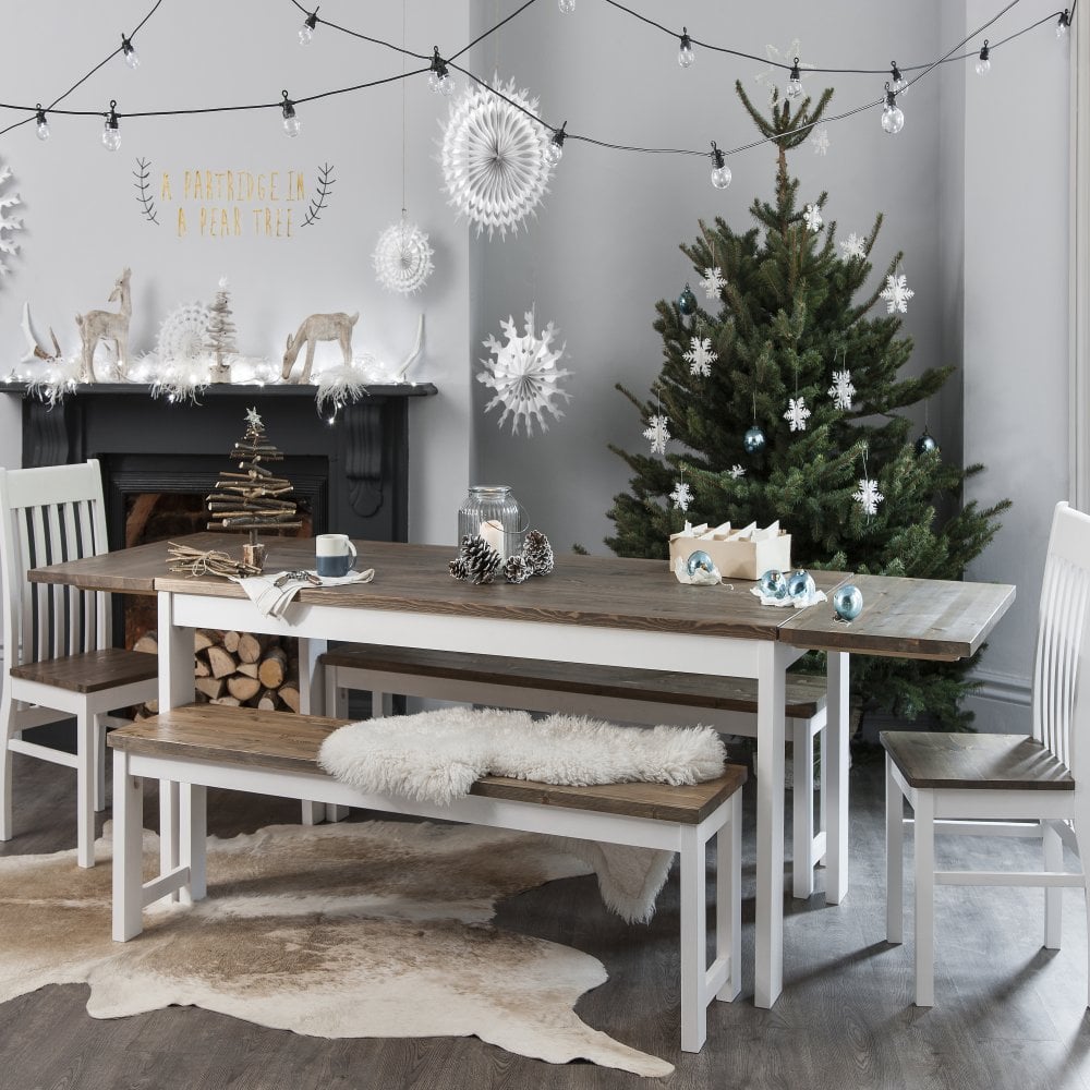 Nordic Dining Table With 5 Chairs Bench 2 Extensions Na Nani Nordic Dining Table With 5 Chairs Bench 2 Extensions Na Nani