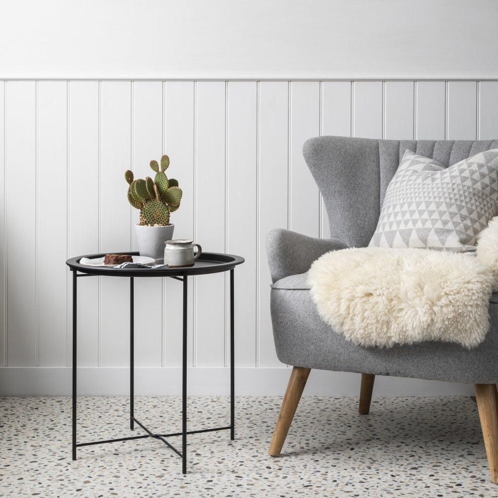 Solid Black Metal Side Table Noa Nani