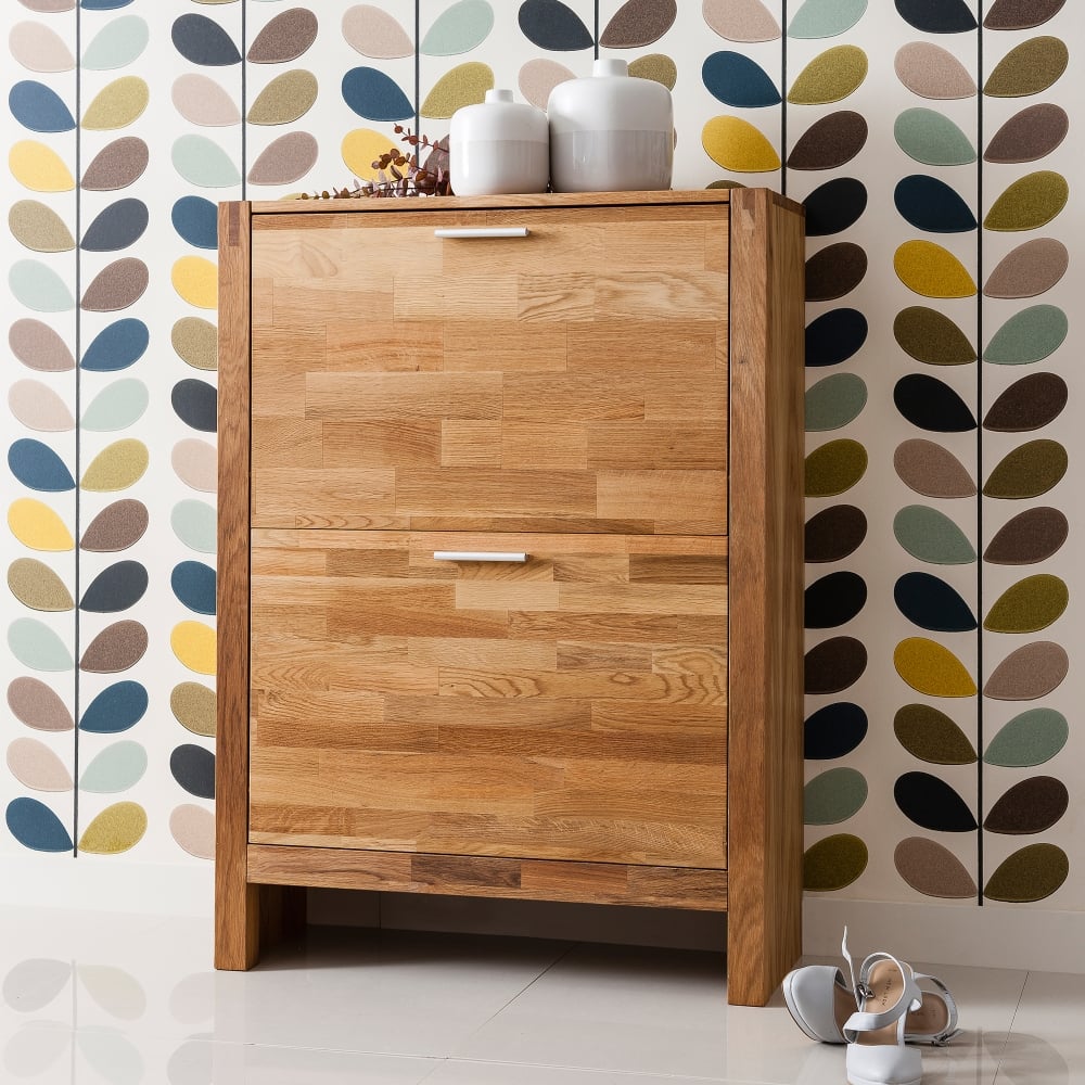 Vermont Solid Oak 2 Drawer Shoe Storage Nöa & Nani
